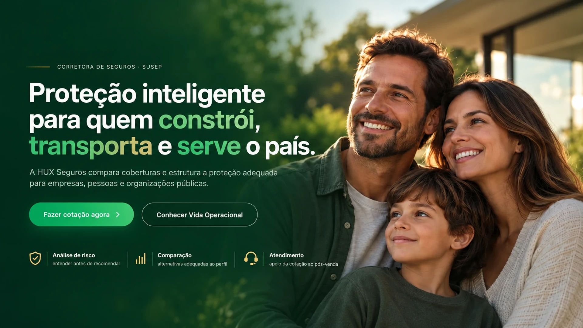 Família protegida pela HUX Seguros
